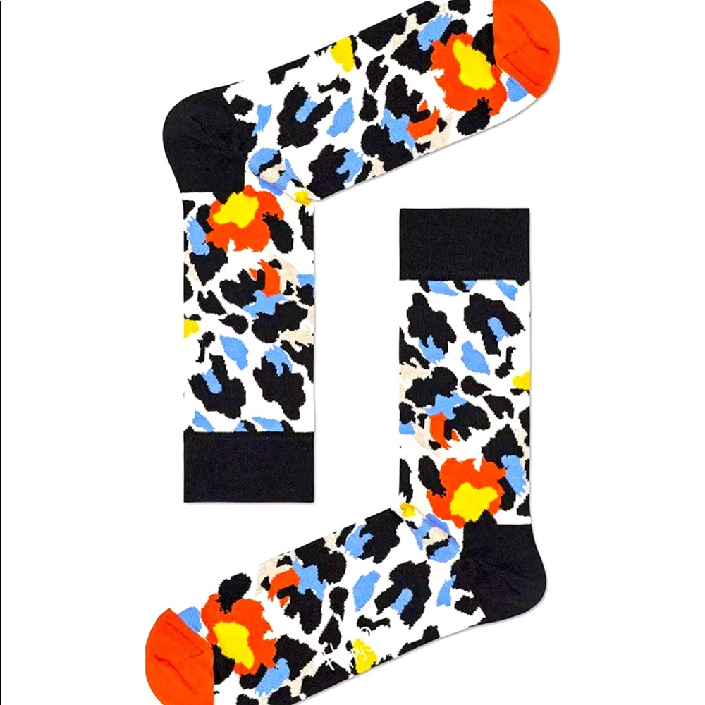Unisex Happy Socks Leopard Print Crew Socks
